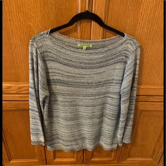 Trisha Tyler Ombré Blue Boatneck Sweater size M - Picture 4 of 6